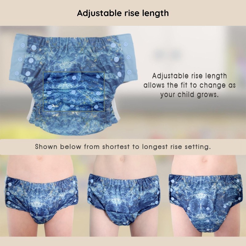 EcoAble Big Kids’ Pull-On Cloth Diaper, Age 6–16 | Reusable