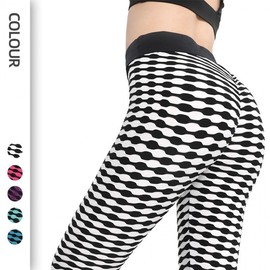 New Black and White Stripe Sports Leggings for Pilates & Yoga Unisex M/Green 3ea