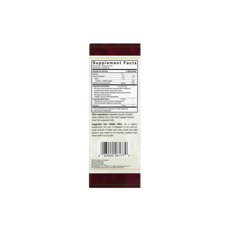 Nature's Answer Resveratrol Reserve 150ml (Purchased directly from the US)