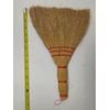 Traditional Whisk Broom, Natural Straw with Red Binding, 12 Inches