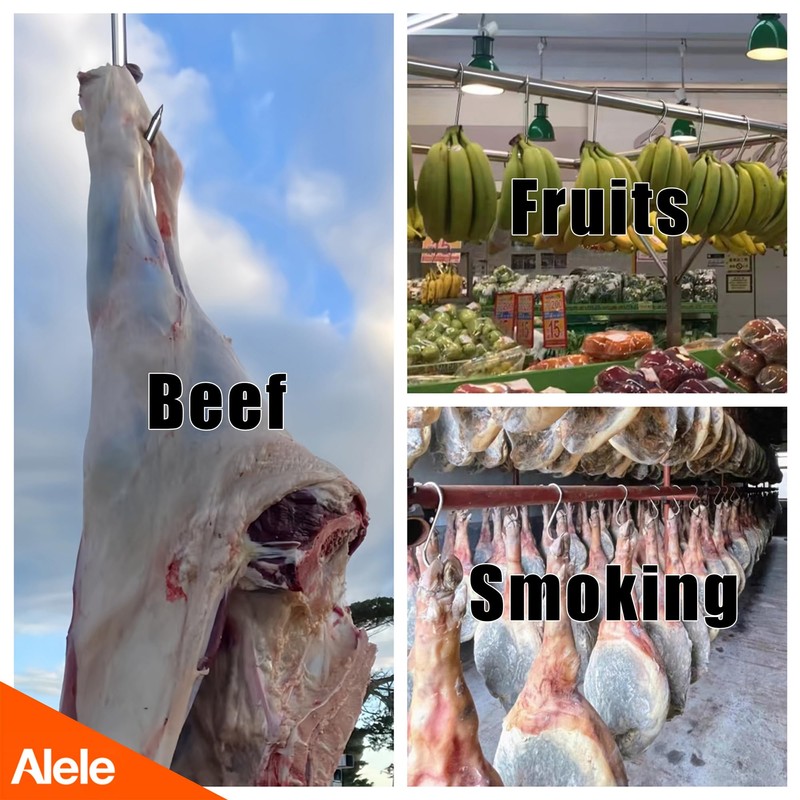 Alele 8 Inch Meat Hook, 10mm Heavy Duty Stainless Steel