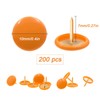 VAPKER 200 PCS Thumb Tacks Orange Color Plastic Round Head