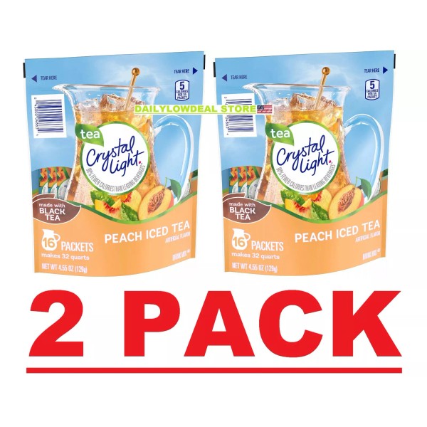 Crystal Light 2 PACK - 16ct Crystal Light Peach Iced