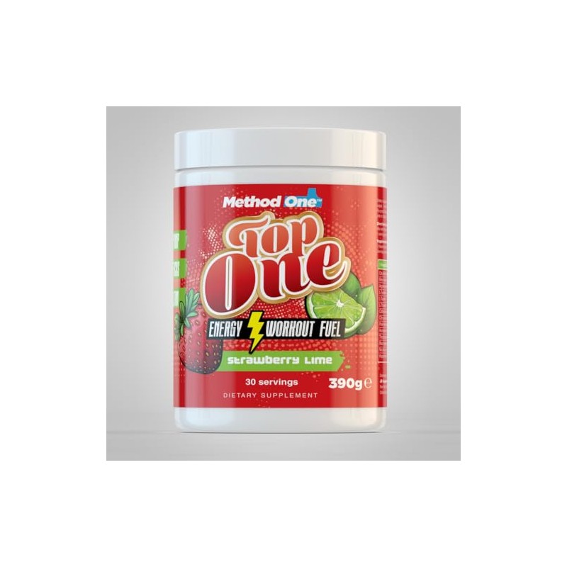 METHOD ONE Top One Pre Workout Powder, 390g, High Caffeine,