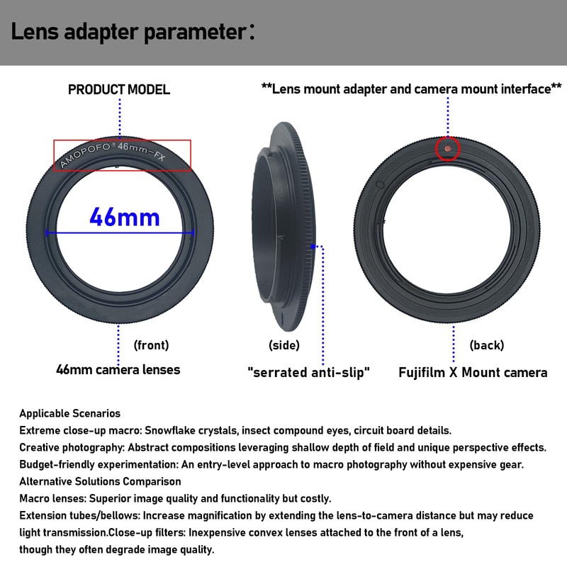 46 mm FX Retro Adapter / 46 to FX Macro