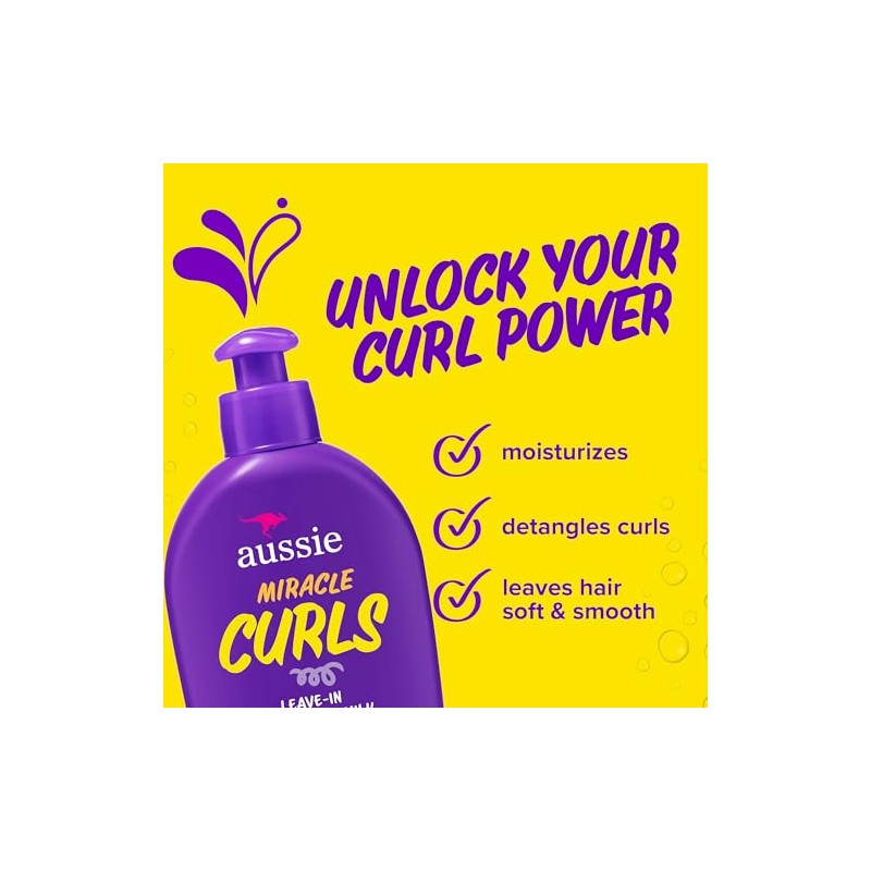 Aussie Miracle Curls Leave-In Detangling Milk 6.7 fl oz, pack