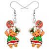 TIZURO Christmas Acrylic Fun Holly Santa Hat Gingerbread Man Earrings