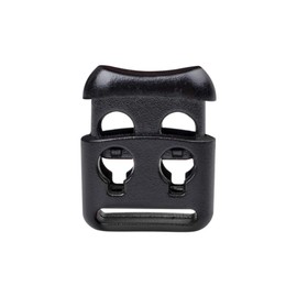 DYZD Small Double Hole Plastic Cord Locks End Spring Stop Toggle Stoppers Multi-Colour (10PCS, Black)