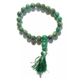 Green Jade Bracelet 7/8 mm Round Bead Healing Stones