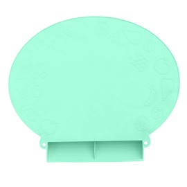 Smart Start Smart Diner II 8 Suction Cups and Secure Meal Mat with Spill Catch Pocket (Thick), Pastel Blue