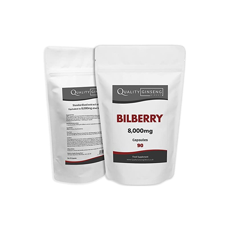 Bilberry | 8,000mg Capsules | Powerful Formula (90 Capsules)