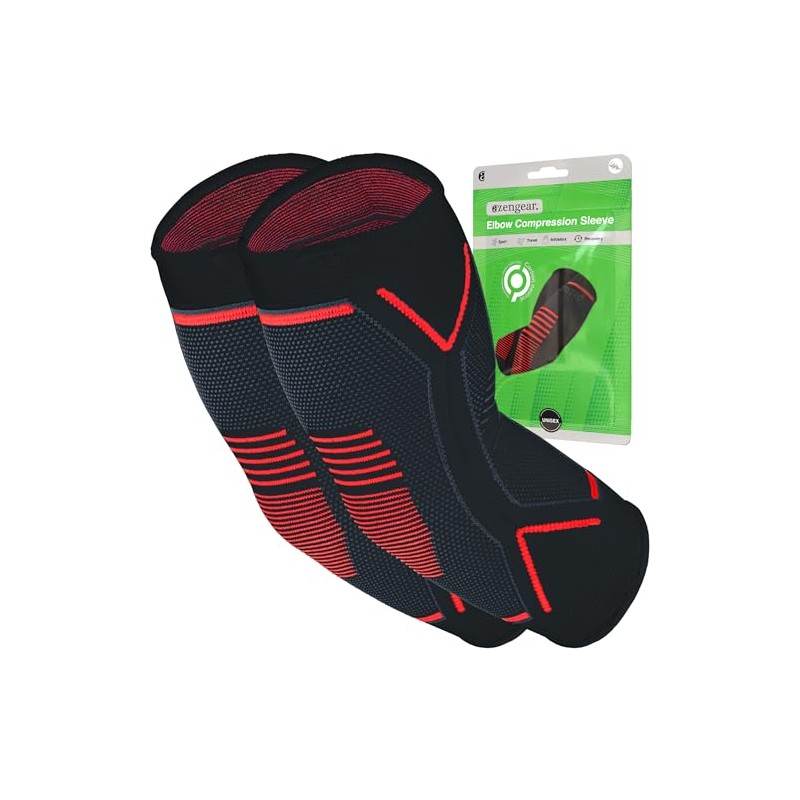 aZengear Tennis Elbow Support Brace 2 Pack, Golfers Compression Sleeves,