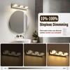 Joossnwell Brushed Nickel Bathroom Vanity Light Crystal 5CCT Dimmable Bathroom