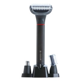 ヒーローグリーン 【B+GEAR ビーギア】 充電交流式 ボディシェーバー フェイスシェーバー 電気シェーバー ボディーグルーミングキット グルーミング キット グルーマー 全身 ひげそり 髭剃り トリマー メンズ 一台三役 3in1 男性 髭 鼻毛 眉毛 すね毛 腕 脚 VIO 水洗い 海外 携帯 ブラック 黒【HG-515】