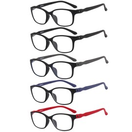 Z&L HOUSE 5 Pack Reading Glasses for Men and Women, Ultra-light Blue Light Reading Glasses, Everyday Readers Glasses(1.5, x)