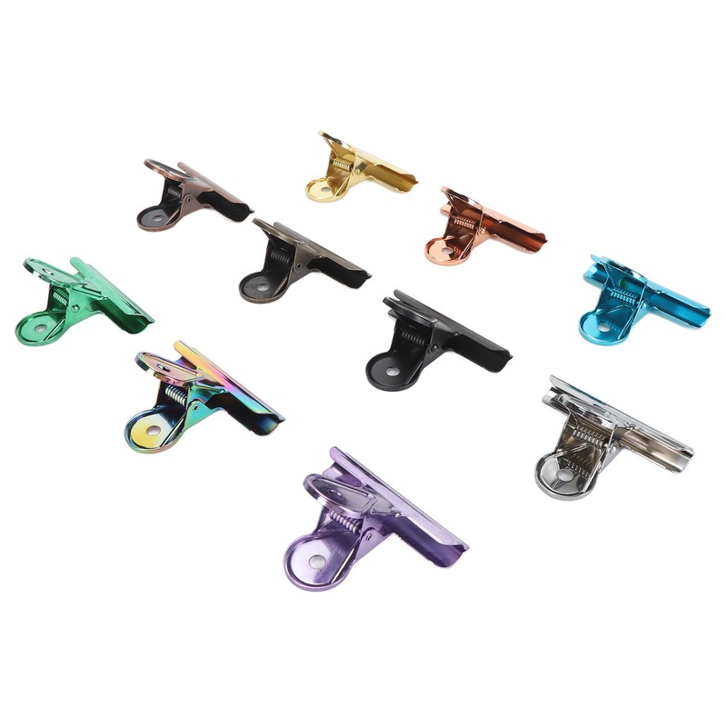 10PCS Colorful Metal Hinge Clips Multifunctional File Money Clamps for