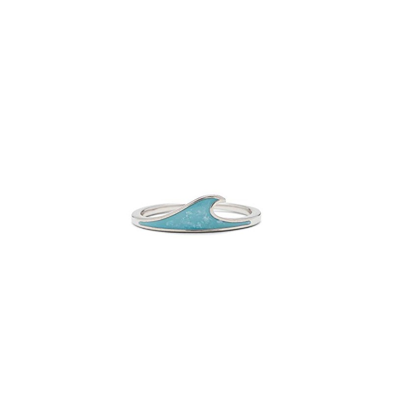 Pura Vida Silver-Plated Enamel Wave Stackable Ring - Brass Band