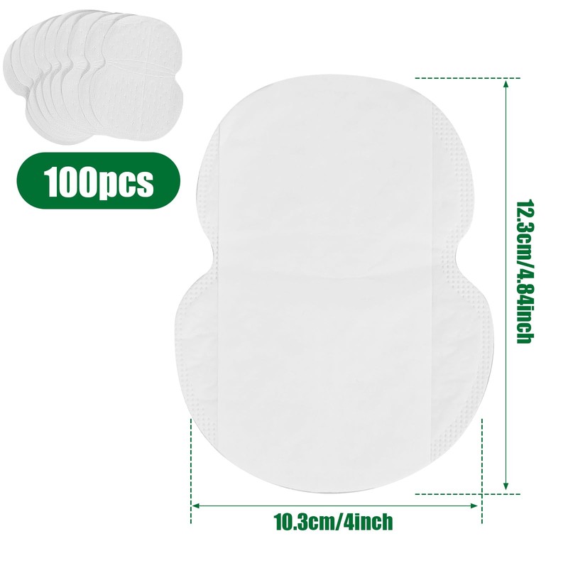 100PCS Underarm Sweat Pads, Non-woven Disposable Armpit Sweat Pads, Antiperspirant