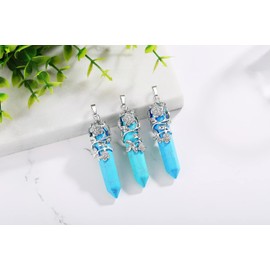 XIANNVXI Chain Women's Rose Necklace for Women Crystal Necklace Pendant Natural Crystal Healing Necklace Point Spiritual Gemstone Reiki Jewellery Gift, Crystal Stainless Steel, No Gemstone