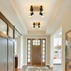 SEEBLEN Farmhouse Wooden Flush Mount Ceiling Lamp,4-Light Directional Ceiling Spotlight
