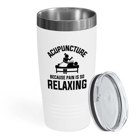White Edition Viking Tumbler 20oz - Acupuncture because pain - Chiropractors Physical Therapists Physician Assistants Naturopathic Physicians Massage Therapists.