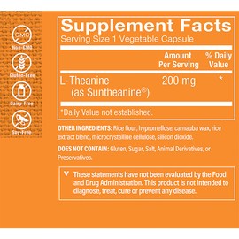 The Vitamin Shoppe L-Theanine 200 MG - Calm Focus, Stress Support & Relaxation, Amino Acid from Green Tea (120 Vegetable Capsules)
