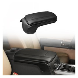 Muslogy Center Console Armrest Cover Compatible with Ford F250 F350 F450 2011-2016 Super Duty Comfort Armrest Pad Arm Rest Cushion Vegan Leather Protector 1-Inch Extra Thick(Bucket Seat ONLY)