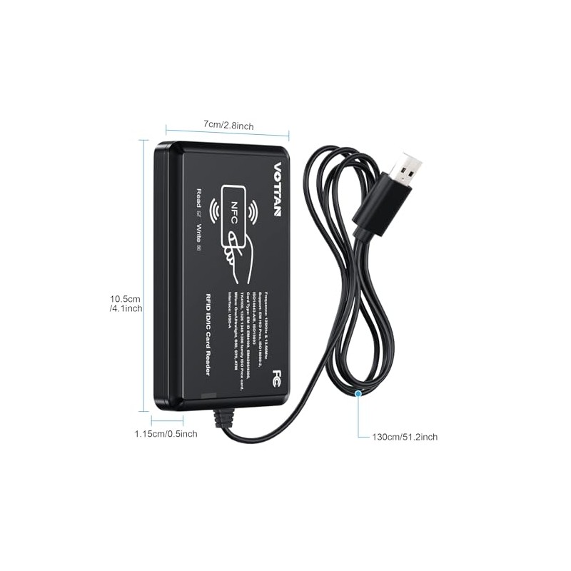 Lector de tarjetas RFID de 125 KHz y 13,56 MHz