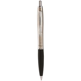 Platignum No. 9 Stainless Steel Ball Point Pen with Blue Ink in Gift Box (Black Ink Refill Included) [Pack of 1] Ref: 50230