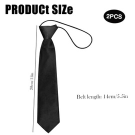 BRITECO 2 Pcs Children Tie, Children Black Tie, Boys Black Tie, Adjustable Necktie for Children, Perfect for Formal Events, School Uniforms, and Special Occasions