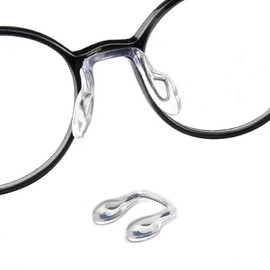 BEHLINE Plug in Eyeglass Nose Pads, Soft Silicone Glasses Bridge Strap/Saddle Bridge Nose Pieces,Rimless/Frameless Eyewear Replacement Nose Guards,1 Piece Anti-slip Clear Eye Pad