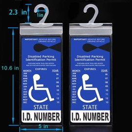LotFancy - Soporte para Colocar Placa de discapacidad para estacionar, con Gancho más Grande (3 Unidades)