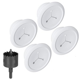 ECHOGEAR Wall Cable Hiders for Cable Management - 2.25" Mini Cord Hider Conceals 3 Low Voltage Cables Behind Wall - Perfect for Speakers, Mounted TVs, Desks & More - White 4-Pack