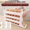 MEETOZ 4 Tiers Egg Holder for Fridge, Automatic Scrolling Egg