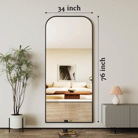 AUYHM Black Mirror Full Length 34"x76",Nano Glass Large Mirror Full Length, Floor Mirrors,Tall Mirrors for Bedroom