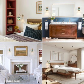 Shenmoyl Vintage Battery Operated Wall Sconce Set of 2 with Remote, Rechargeable Wall Lamp 3 Colors Dimmable, Brass Lights Fixture for Bedroom Bathroom Living Room Hallway Polygonal Checker