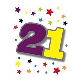 Special Age 21 Gift Wrapping Paper 1 Sheet & Matching Gift Tag - 21st Birthday