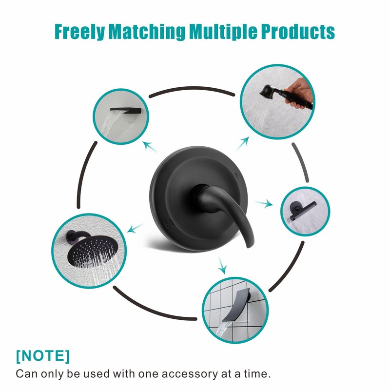 SKOWLL Shower Valve Wall Mount Black Shower Mixer Valve Kit