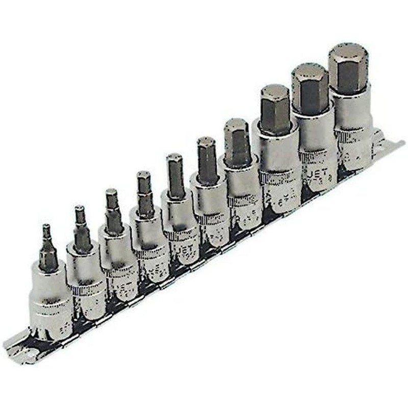 JET 601802-10-Piece 3/8-inch Drive S.A.E. Hex Bit Socket Sets