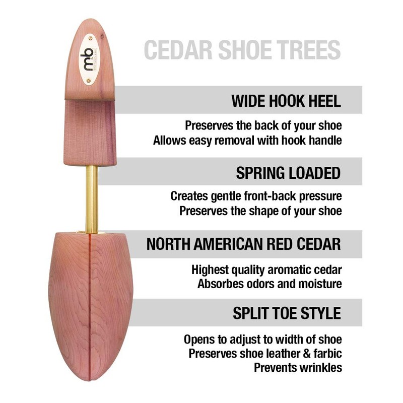 Moneysworth and Best Men's Shoe Trees with Hook Heel, Red