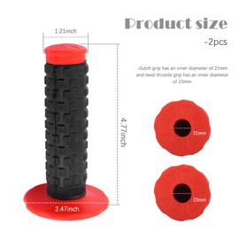 Dirt Bike Grips,7/8'' Motorcycle Grips,Non-Slip Motorcycle Parts Motorcycle Handlebar Grips,PU Pro Taper Pillow Top Grips Dirtbike Accessory Parts for Handle Bar Grips (Red)