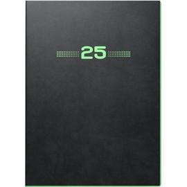 BRUNNEN Book Calendar Model 796 (2025) "Neon", 2 Pages = 1 Week, A5, 128 Pages, PU Cover, Flexible, Black