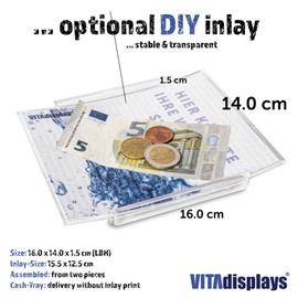 VITAdisplays® Basic PX-020 Payment Plate / Cash Tray Transparent
