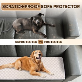 BurgeonNest Couch Cover for Dogs Washable, Non-Slip Dog Couch Cover Protector 27'' x 82'', Waterproof Pet Friendly Sofa Protector Pads Mat for for 4 Cushion Sofa, White