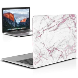 IBENZER Compatible with 2022 2021 2020 MacBook Air 13 inch case M1 A2337 A2179 A1932, Plastic Hard Shell Case for Mac Air 13 Retina Display with Touch ID, Pink Marble, MAD-T13PKMB