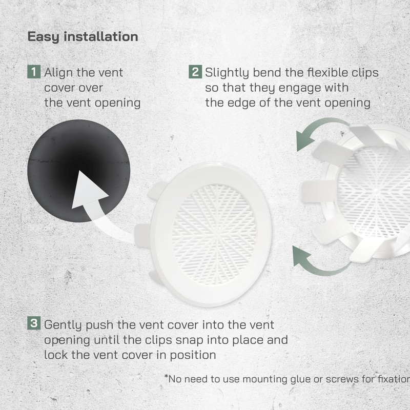 Vent Systems 4'' to 5'' Inch White Adjustable Air Vent