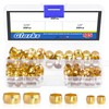 Glarks 105pcs 3 Sizes Brass Compression Sleeves Ferrules, Brass Compression
