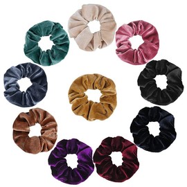 Staila Hair Accessories Scrunchies 10 Pcs for Thin and Thick Hair Soft Fashion Hair Scrunchies Velvet Elastics & Ties Hair Bands Scrunchies for Women 10 Solid Colors