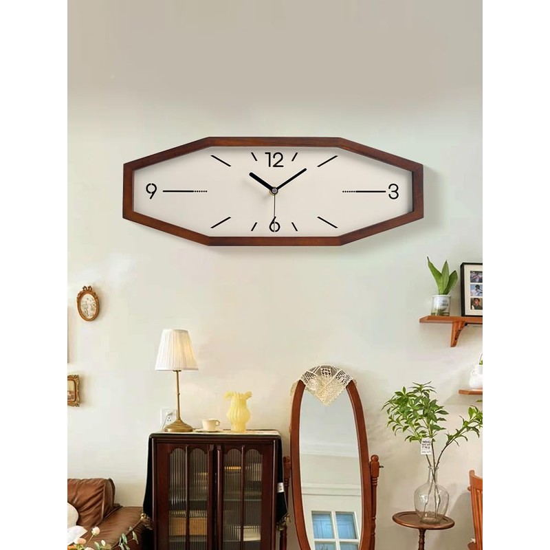 DaguyS Wooden Retro Wall Clocks, 18 Inches Square Clocks Rectangular
