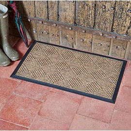 Garden Mile Rubber and Coir Door Mat, Indoor & Outdoor | Non-Slippery Heavy Duty - Stylish & Large Rubber | Weather Resistant Perfect Dust Grabbing Doormats (Chestnut Mat)